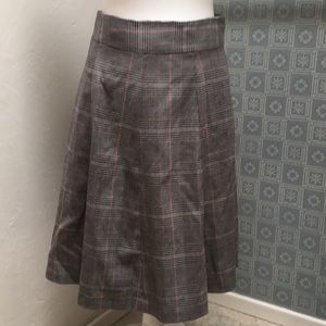 A-line red and Black plaid skirt